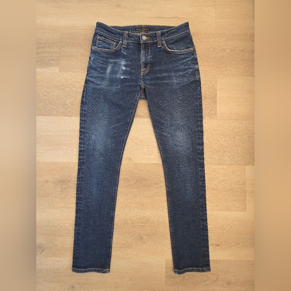Nudie Jeans Co Men’s Skinny Jeans Dark Wash W31 L30 Made in Italy |  Distressed